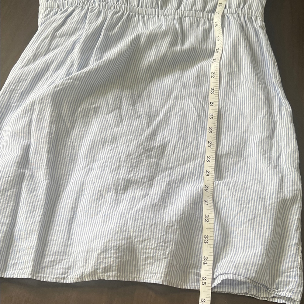 💙 J.Crew Blue & White Seersucker Mini Dress – Size 4 🌿 - Picture 9 of 9